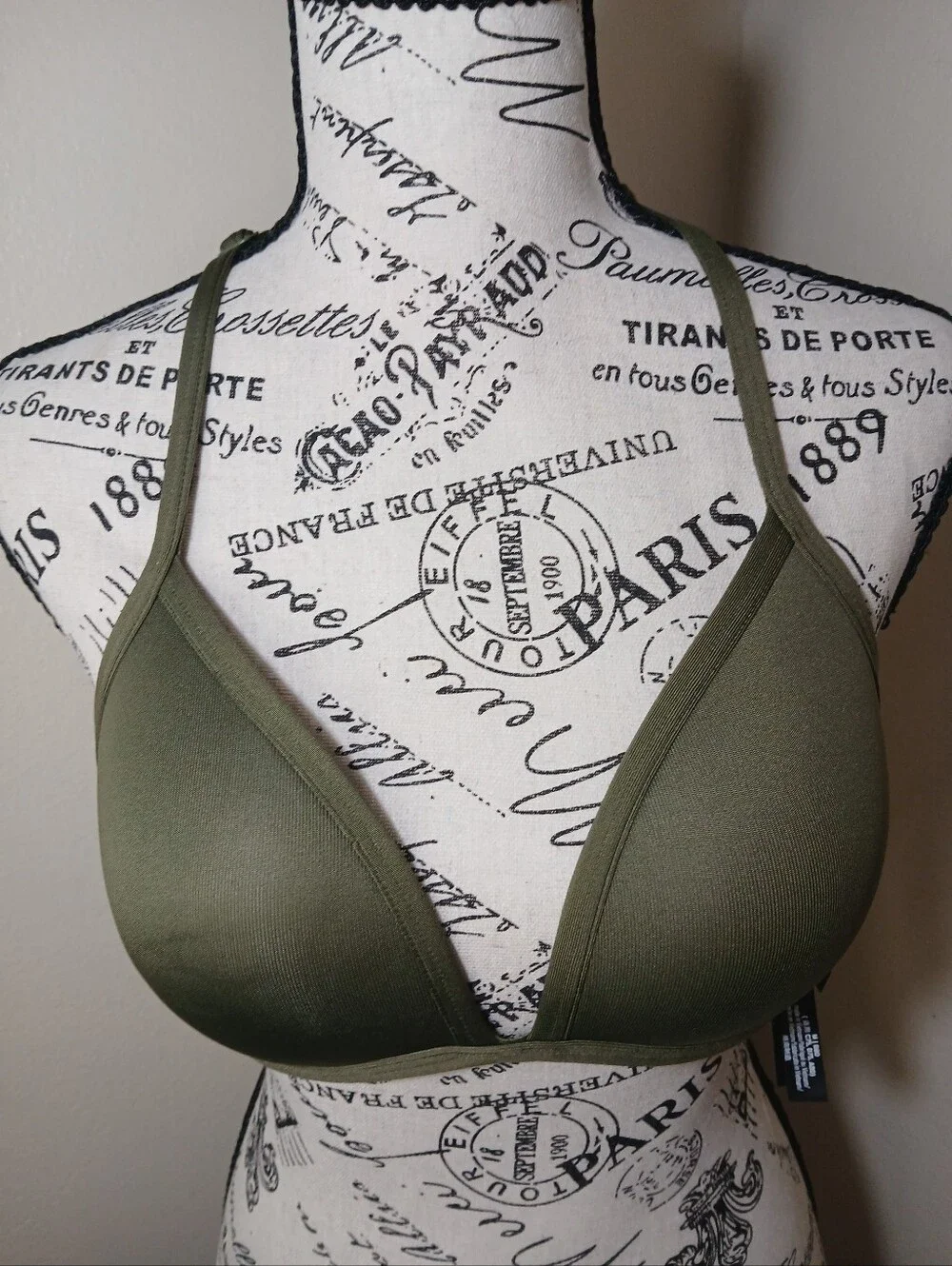 PINK Victoria's Secret Olive Green Wireless Triangle Bralette